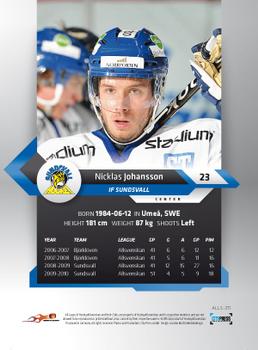 2010-11 HockeyAllsvenskan #ALLS-211 Nicklas Johansson Back