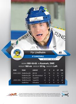 2010-11 HockeyAllsvenskan #ALLS-217 Par Lindholm Back