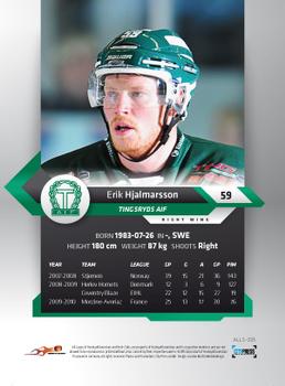 2010-11 HockeyAllsvenskan #ALLS-235 Erik Hjalmarsson Back