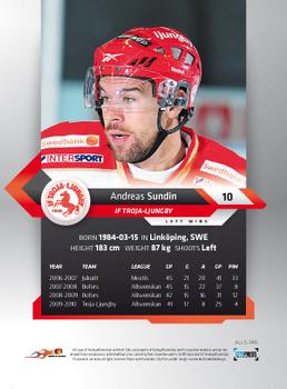 2010-11 HockeyAllsvenskan #ALLS-246 Andreas Sundin Back