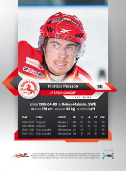 2010-11 HockeyAllsvenskan #ALLS-261 Mattias Persson Back