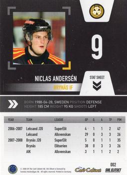 2008-09 SHL Elitset #2 Niclas Andersen Back