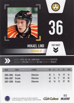 2008-09 SHL Elitset #12 Mikael Lind Back