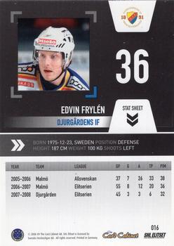 2008-09 SHL Elitset #16 Edvin Frylen Back