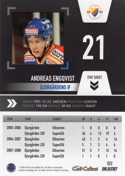 2008-09 SHL Elitset #22 Andreas Engqvist Back