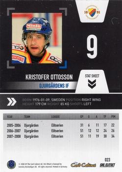 2008-09 SHL Elitset #23 Kristofer Ottosson Back