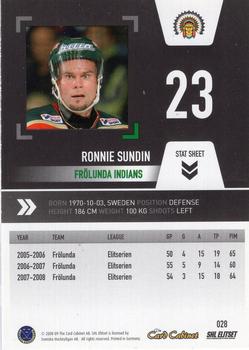 2008-09 SHL Elitset #28 Ronnie Sundin Back