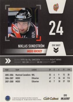 2008-09 SHL Elitset #90 Niklas Sundstrom Back