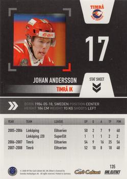 2008-09 SHL Elitset #135 Johan Andersson Back