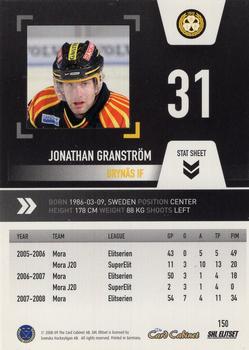 2008-09 SHL Elitset #150 Jonathan Granström Back
