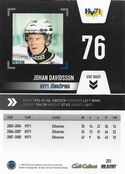 2008-09 SHL Elitset #201 Johan Davidsson Back