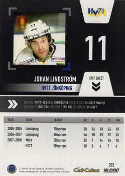 2008-09 SHL Elitset #202 Johan Lindstrom Back