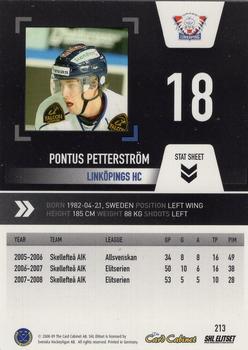 2008-09 SHL Elitset #213 Pontus Petterstrom Back