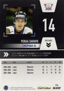 2008-09 SHL Elitset #214 Pekka Saravo Back