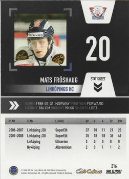 2008-09 SHL Elitset #216 Mats Froshaug Back