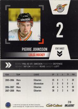 2008-09 SHL Elitset #218 Pierre Johnsson Back