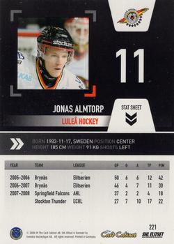 2008-09 SHL Elitset #221 Jonas Almtorp Back