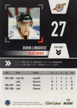2008-09 SHL Elitset #223 Robin Lindqvist Back
