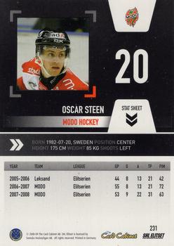 2008-09 SHL Elitset #231 Oscar Steen Back