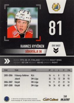 2008-09 SHL Elitset #268 Hannes Hyvonen Back