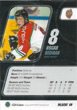 2007-08 SHL Elitset #89 Oscar Hedman Back