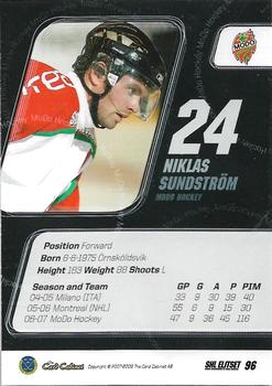 2007-08 SHL Elitset #96 Niklas Sundström Back