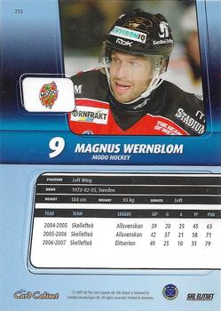 2007-08 SHL Elitset #233 Magnus Wernblom Back