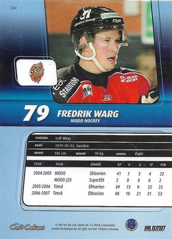 2007-08 SHL Elitset #234 Fredrik Warg Back