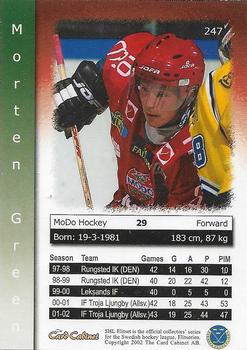 2002-03 Swedish SHL Elitset #247 Morten Green Back