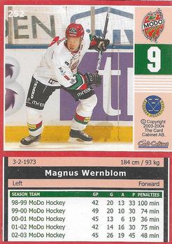 2003-04 SHL Elitset #252 Magnus Wernblom Back
