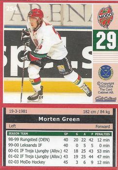 2003-04 SHL Elitset #254 Morten Green Back