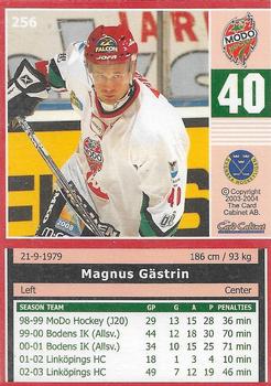 2003-04 SHL Elitset #256 Magnus Gastrin Back