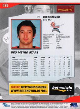 2005-06 Playercards (DEL) #72 Chris Schmidt Back