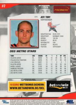 2005-06 Playercards (DEL) #74 Jeff Tory Back