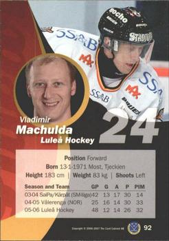 2006-07 SHL Elitset #92 Vladimir Machulda Back