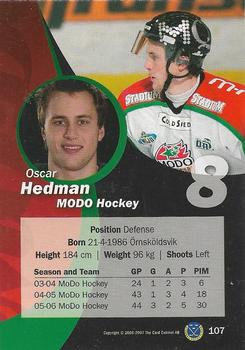 2006-07 SHL Elitset #107 Oscar Hedman Back