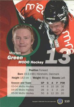 2006-07 SHL Elitset #110 Morten Green Back