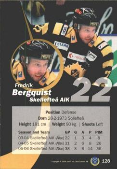 2006-07 SHL Elitset #128 Fredrik Bergqvist Back