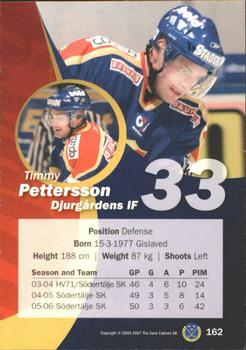 2006-07 SHL Elitset #162 Timmy Pettersson Back