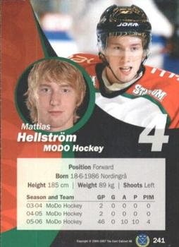 2006-07 SHL Elitset #241 Mattias Hellström Back
