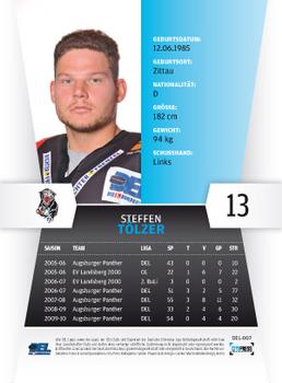 2010-11 Playercards (DEL) #DEL-007 Steffen Tolzer Back