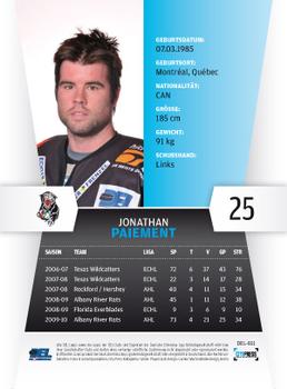2010-11 Playercards (DEL) #DEL-011 Jonathan Paiement Back