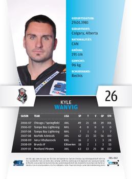2010-11 Playercards (DEL) #DEL-012 Kyle Wanvig Back