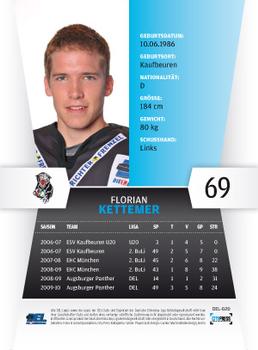 2010-11 Playercards (DEL) #DEL-020 Florian Kettemer Back