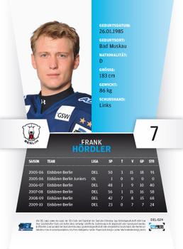 2010-11 Playercards (DEL) #DEL-024 Frank Hordler Back