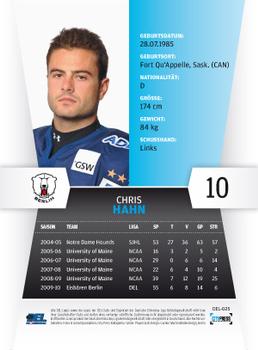 2010-11 Playercards (DEL) #DEL-025 Chris Hahn Back