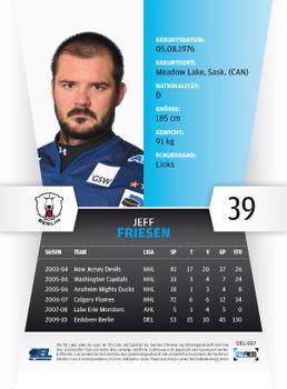 2010-11 Playercards (DEL) #DEL-037 Jeff Friesen Back