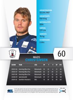 2010-11 Playercards (DEL) #DEL-041 Mads Christensen Back