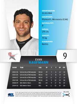 2010-11 Playercards (DEL) #DEL-050 Evan Kaufmann Back
