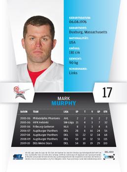 2010-11 Playercards (DEL) #DEL-054 Mark Murphy Back